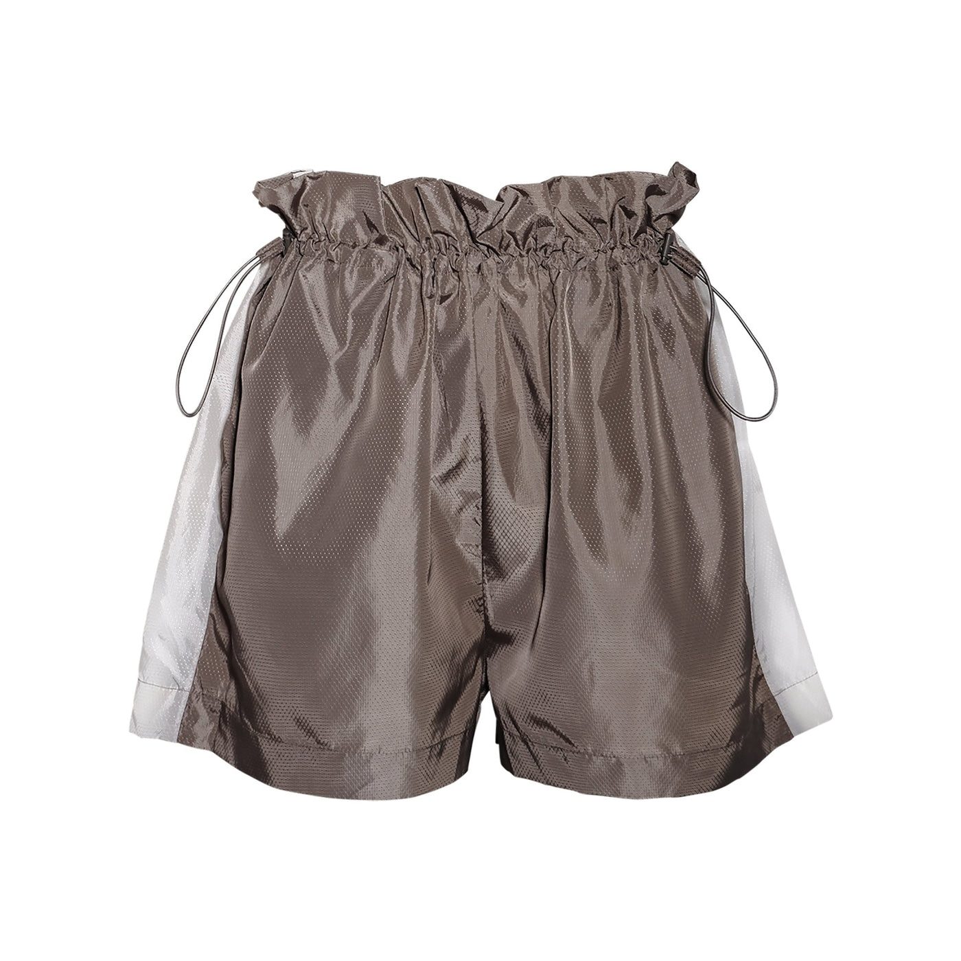 Underprotection track shorts i brun, grøn og hvid lavet af 100 % polyester (genanvendt)